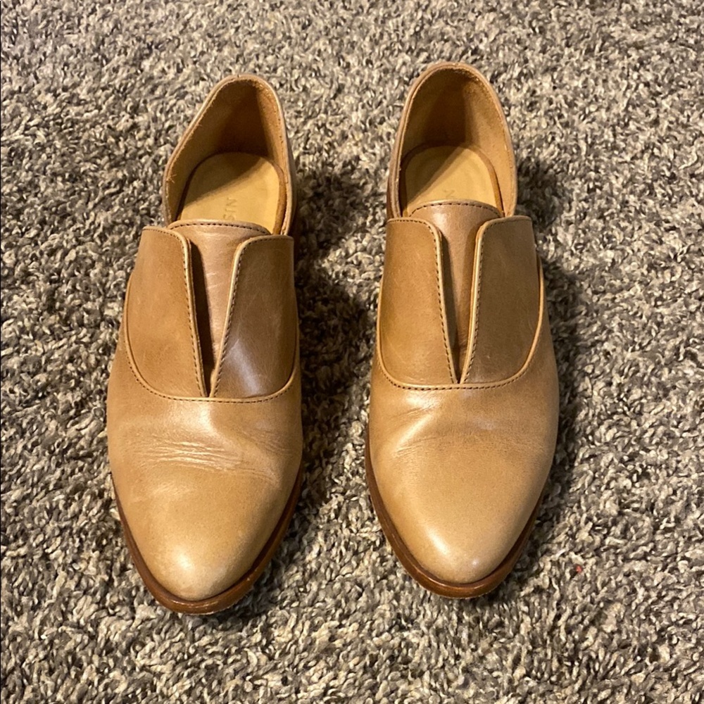 Men's Tan Leather Slip-On Shoes